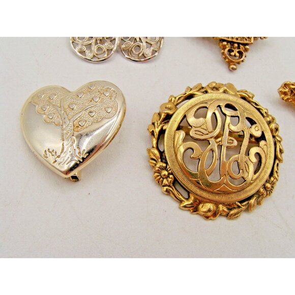 Vintage Lot 4 Brooches Pins Freirich Variety Club Emmons Opal 1950s Gold Silver - Picture 5 of 11